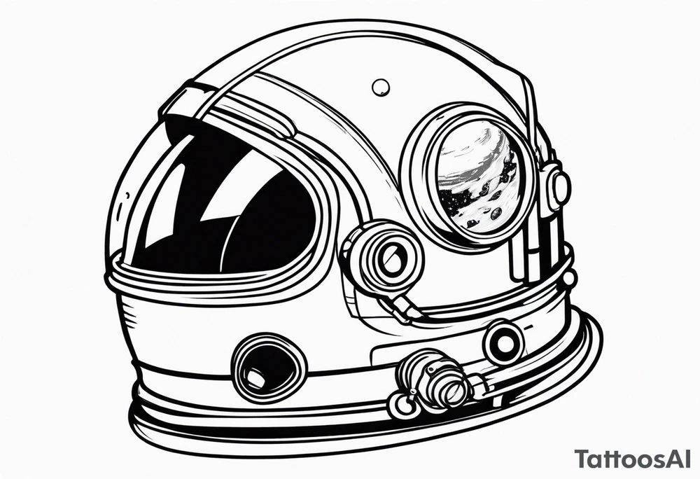 astronaut helmet filled with memories tattoo idea