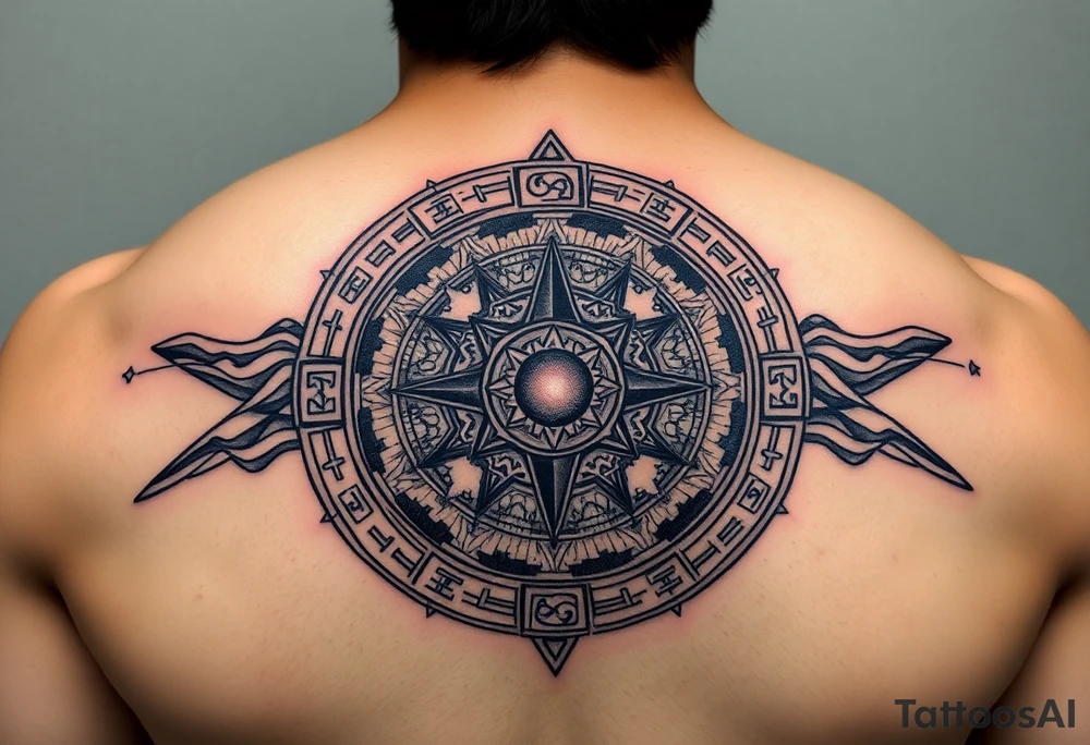 Mayan Astronomy surrounded by the galaxy tattoo idea
