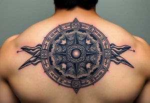 Mayan Astronomy surrounded by the galaxy tattoo idea