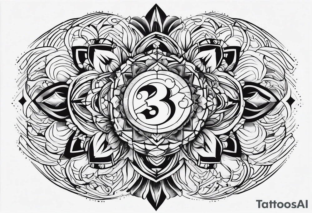 The number 333 tattoo idea