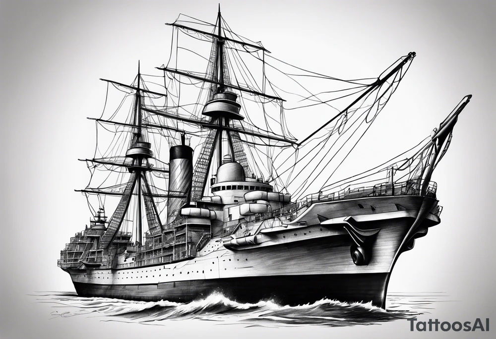 Warship tattoo idea