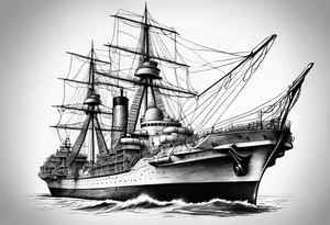 Warship tattoo idea