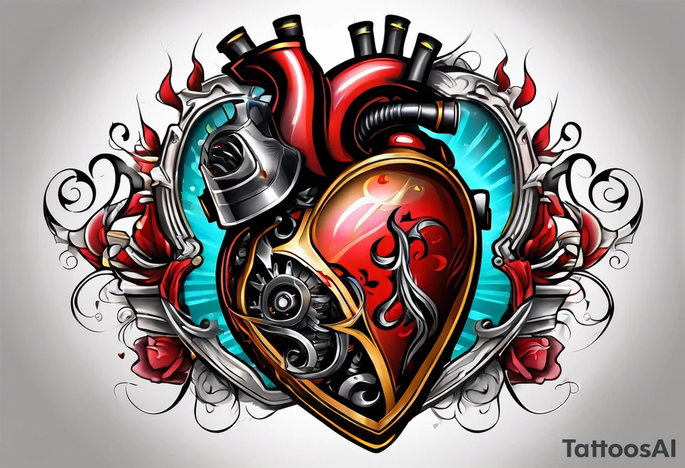 high voltage heart tattoo idea