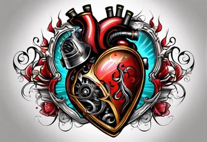 high voltage heart tattoo idea
