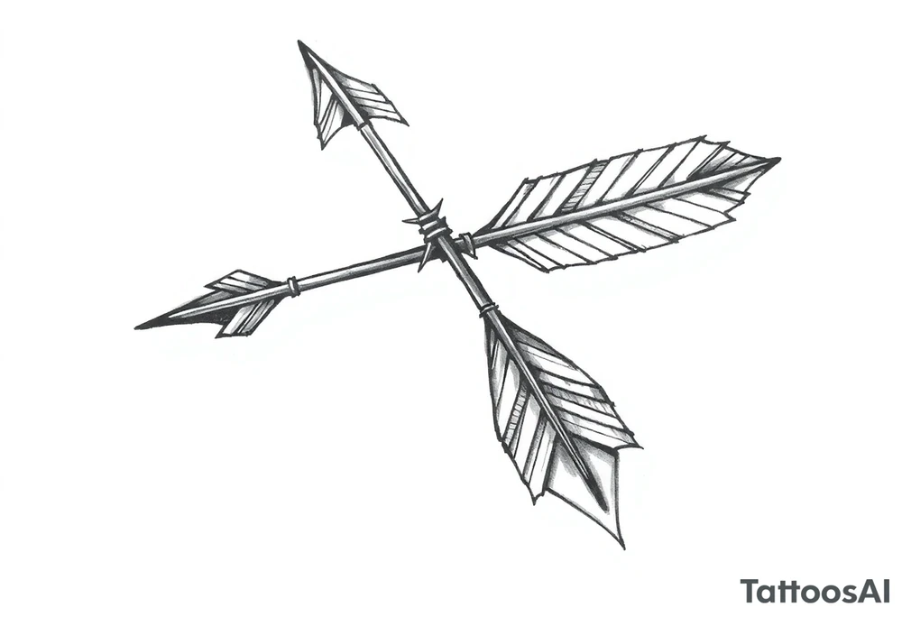 one   that look down arrow tattoo idea
