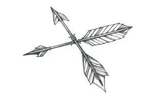 one   that look down arrow tattoo idea