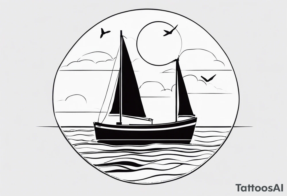Quote “I see you there” with a boat tattoo idea