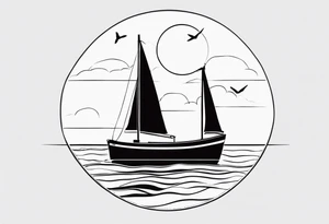 Quote “I see you there” with a boat tattoo idea