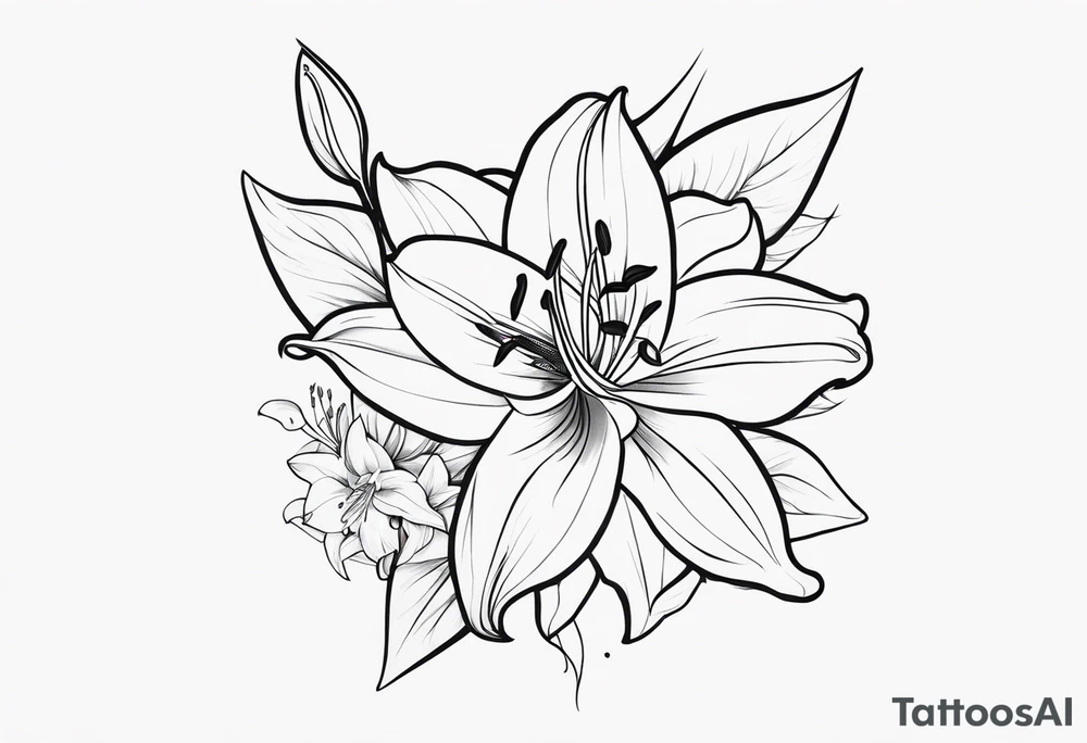 Broken sword , lilies , eye tattoo idea