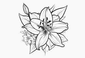 Broken sword , lilies , eye tattoo idea