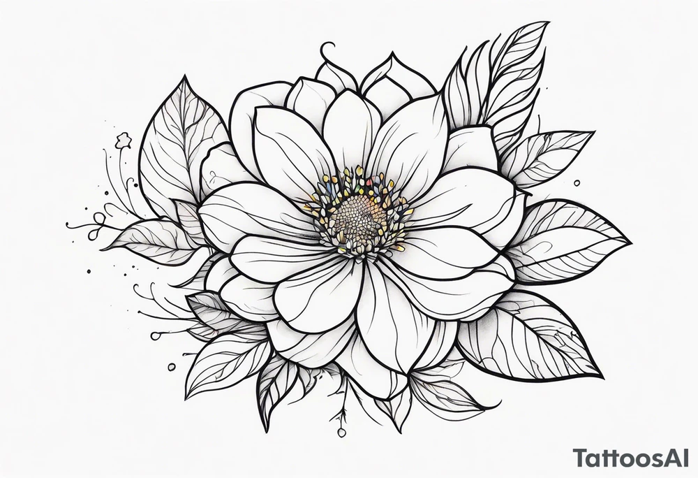 Colorful flower half arm sleeve tattoo idea