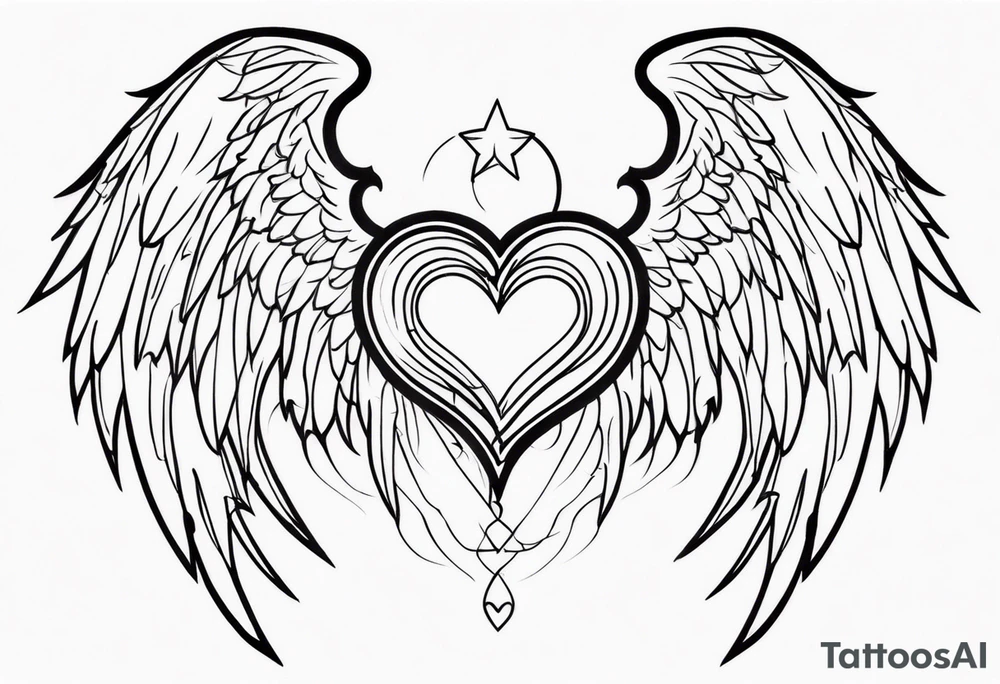 angel devil heart/wings tattoo idea