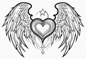angel devil heart/wings tattoo idea