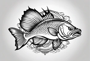 outline walleye simple small no scales tattoo idea