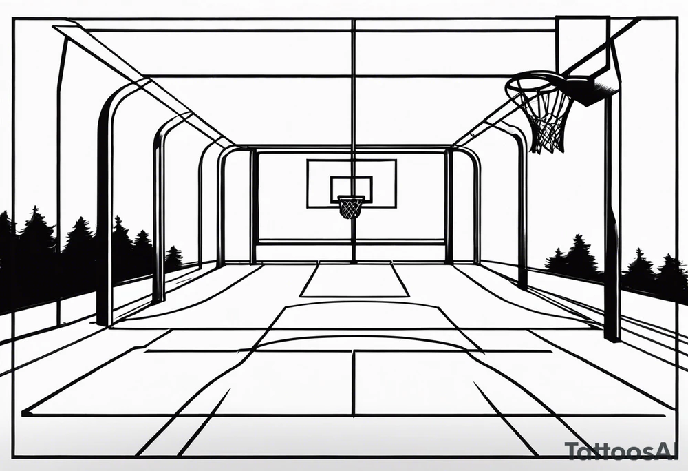 basketball court tattoo idea