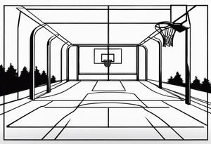 basketball court tattoo idea