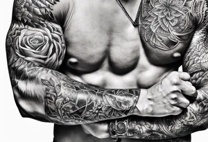 distressed pain tissue elbow man tattoo idea