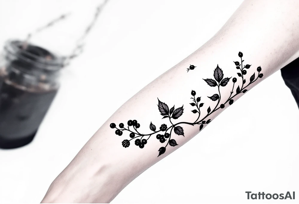 Blackberry vine to Arab around an arm tattoo idea