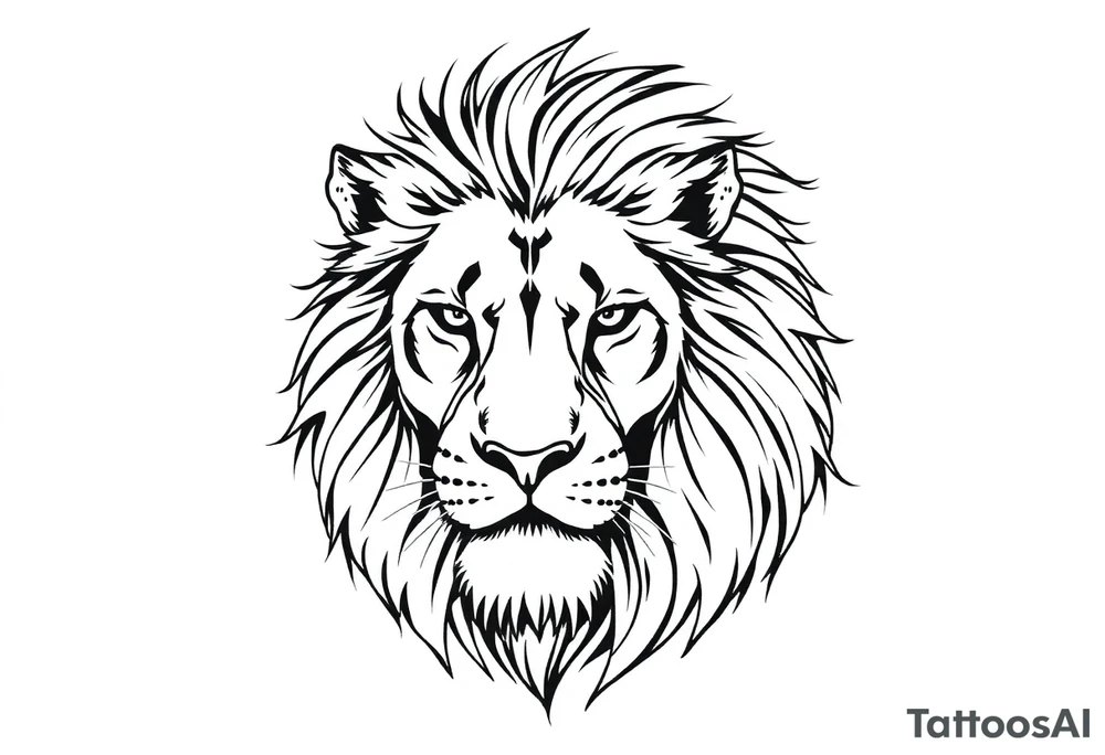 powerful majestic lion, close-up tattoo idea