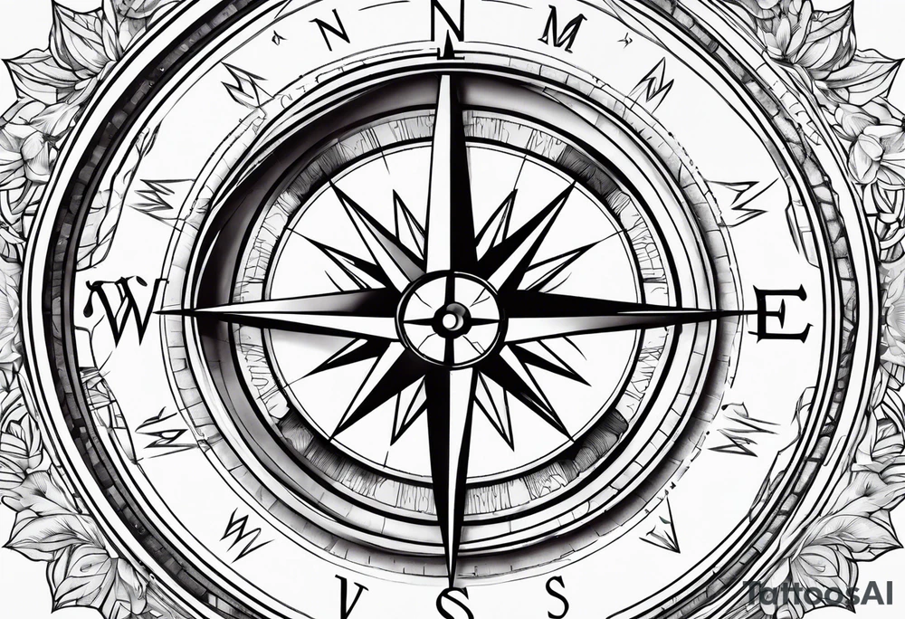 Compass map tattoo idea