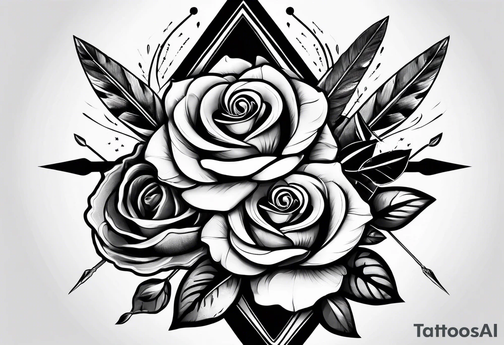 five Indian arrows going through a single rose on a forearm tattoo idea five Indian arrows going through a single rose on a forearm tattoo idea