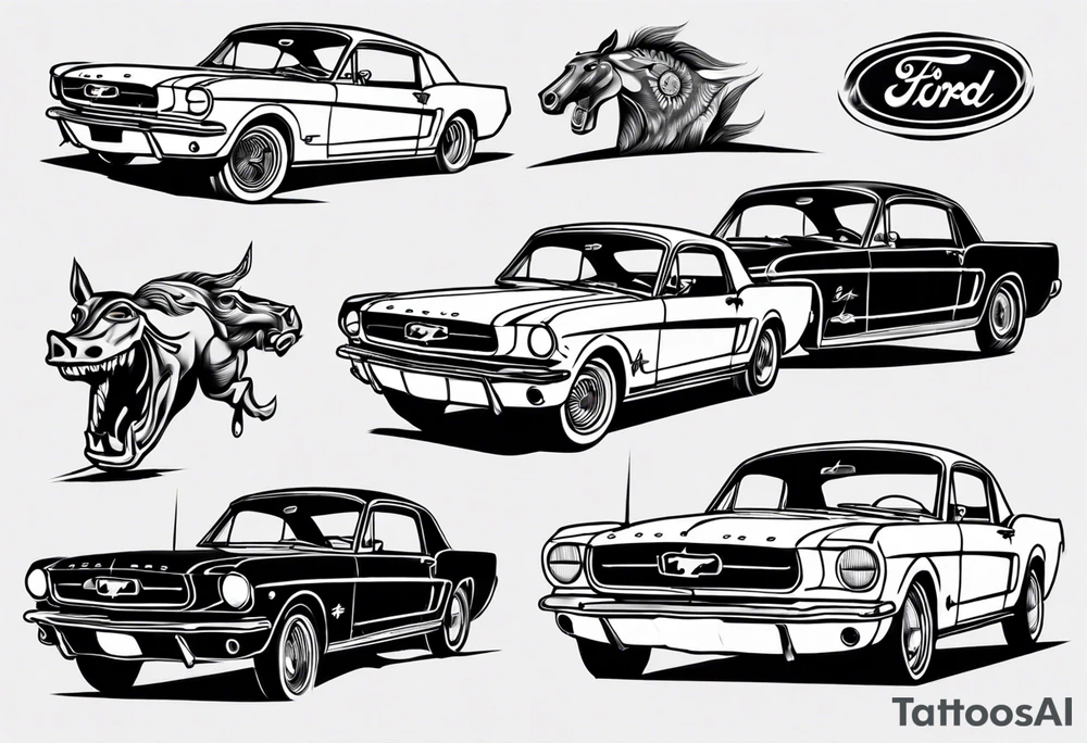 1960 ford mustang tattoo idea