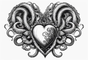 Heart with tentacles tattoo idea