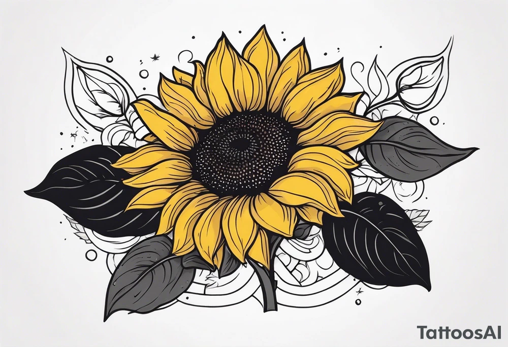 Sunflower arm sleeve tattoo idea