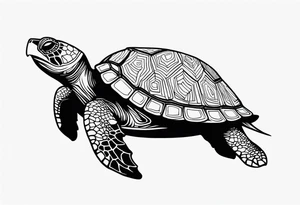 tropical psychedelic turtle tattoo idea