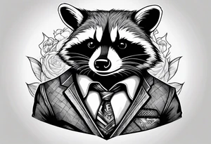 Raccoon wearing a Superman shirt tattoo idea