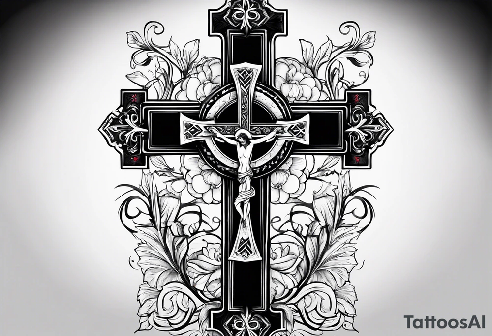 Cross in the middle of the cross is written I love you jenny tattoo idea