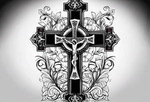 Cross in the middle of the cross is written I love you jenny tattoo idea