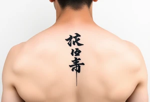 Unique Clean, modern wu wei, vertical tattoo idea