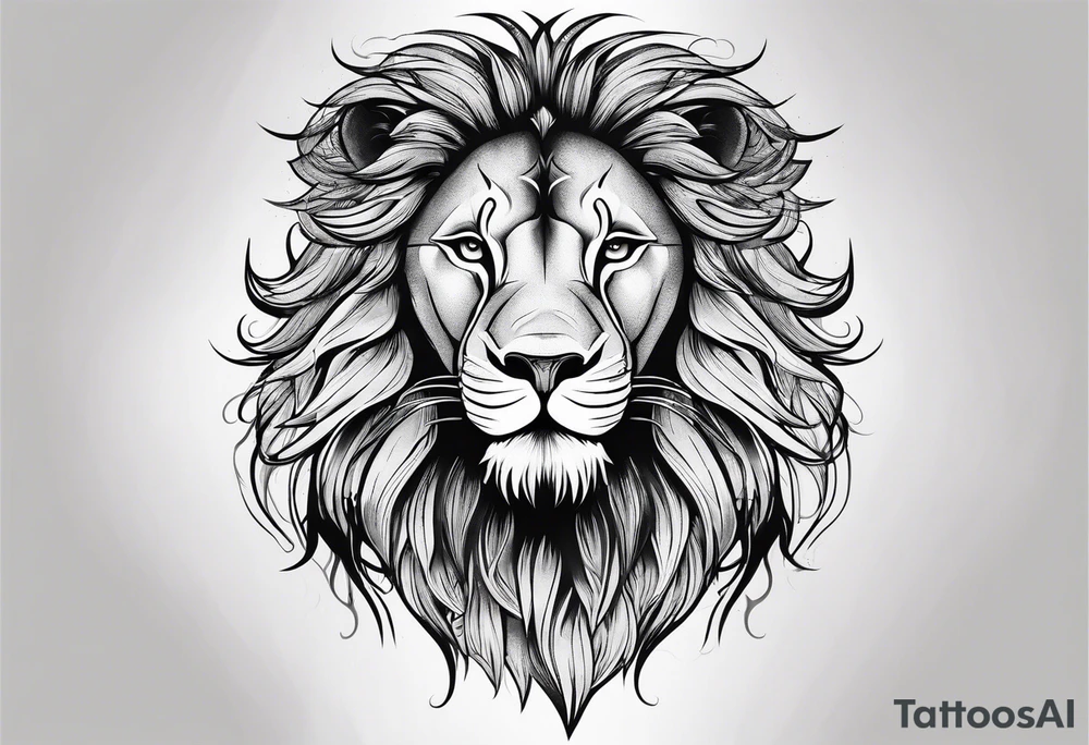 lion face tattoo idea