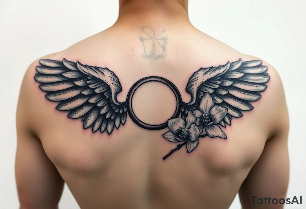 Wings with infinity loop inside and an orchid tattoo idea Wings with infinity loop inside and an orchid tattoo idea