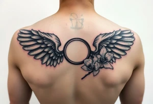 Wings with infinity loop inside and an orchid tattoo idea