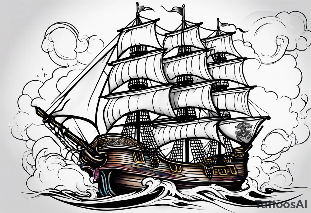 Pirate ship tattoo idea