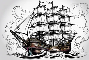 Pirate ship tattoo idea