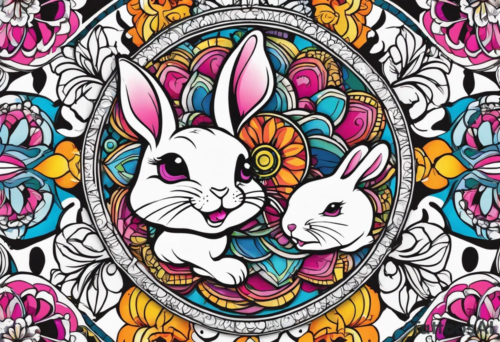 wonderland  dead 
rabbit mandalas tattoo idea