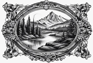 Vintage picture frame tattoo sleeve tattoo idea