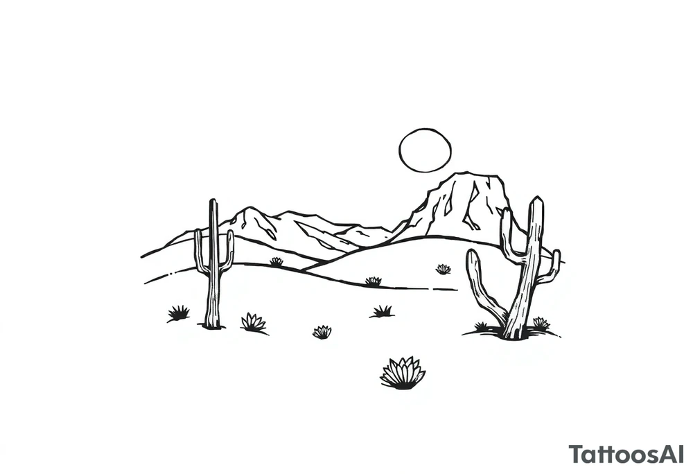 Desert landscape tattoo idea