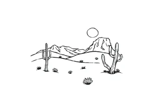 Desert landscape tattoo idea