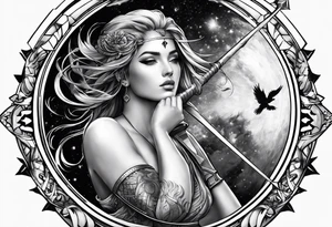 Sagittarius  realistic men tattoo idea