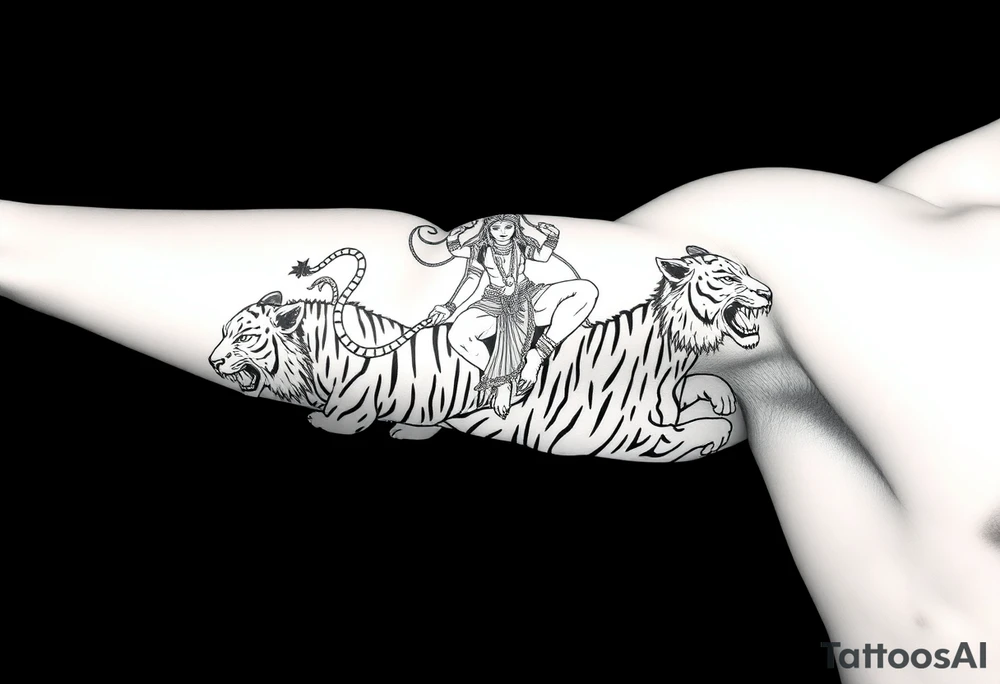 Durga on tigers tattoo idea
