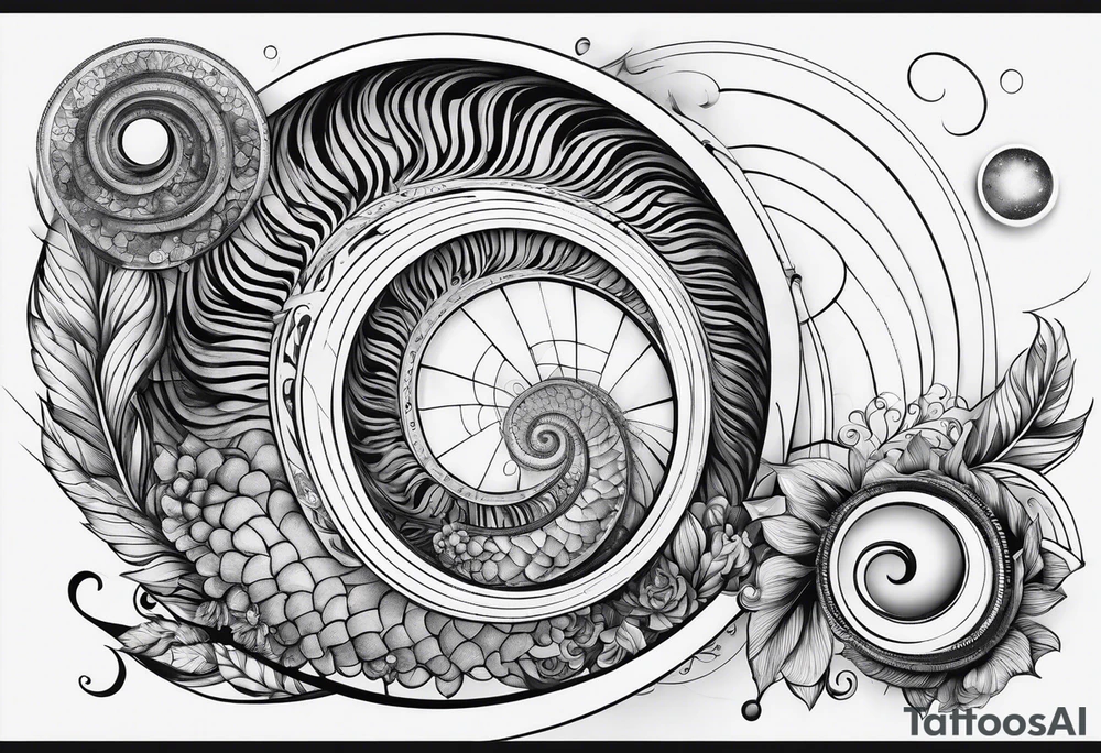 written Fibonacci numbers tattoo idea