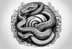 Quote "By Demons be Driven, Beckon the Call" with a snake tattoo idea