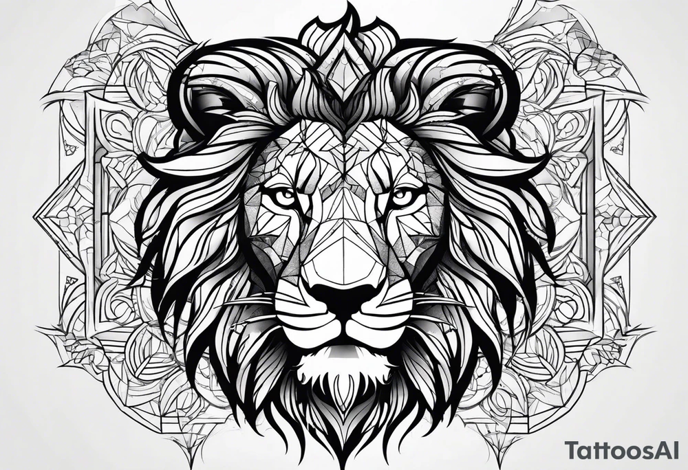 lion face tattoo idea