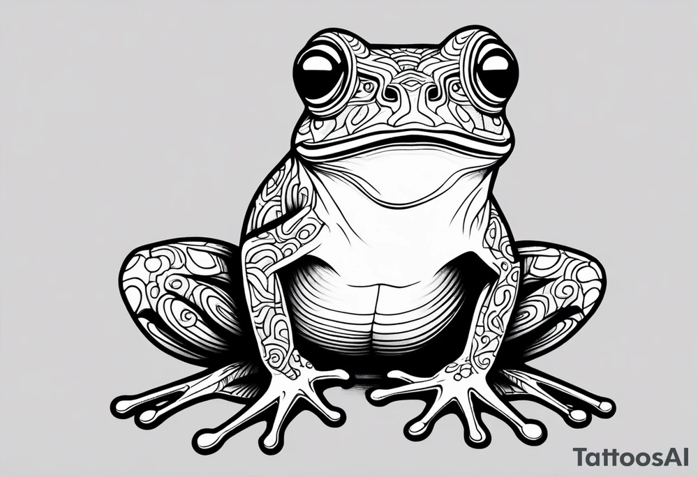 a psychedelic frog tattoo idea