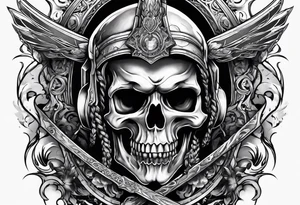 Halo energy sword through skull tattoo idea