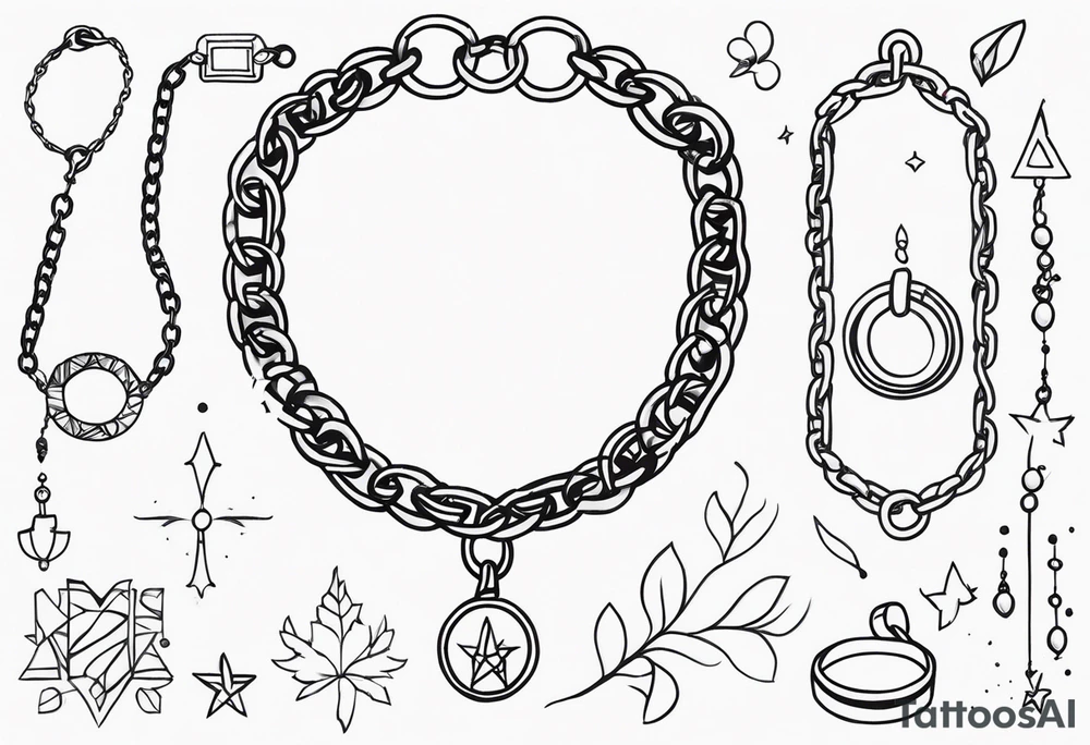 A charm bracelet chain tattoo idea